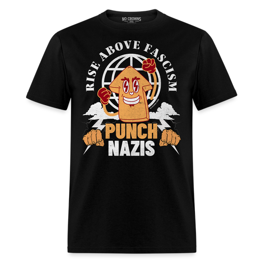 Rise Above Fascism - Punch Nazis T-Shirt - Unisex Anti-Fascist Statement Tee