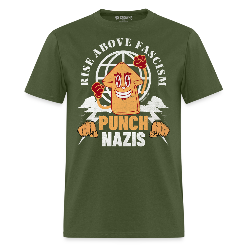 Rise Above Fascism - Punch Nazis T-Shirt - Unisex Anti-Fascist Statement Tee